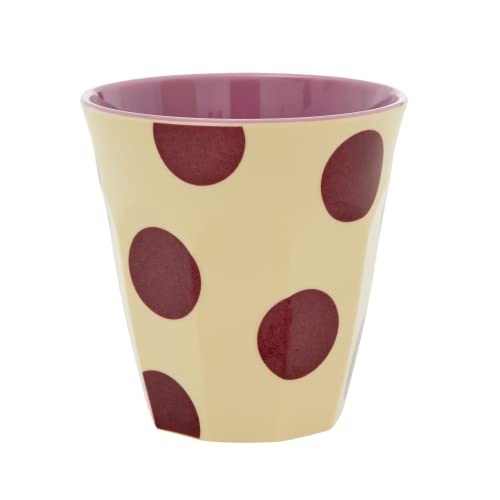 Melamin Becher - Lila - Purple Dots Print von Rice