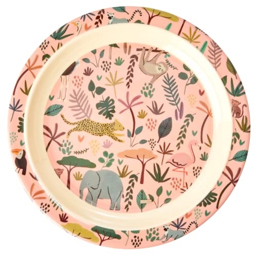 Melamin Kinderteller - Koralle - Jungle Animals Print Melamin Kinderteller - Koralle - Jungle Animals Print von Rice