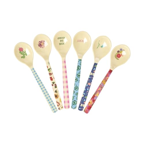 RICE Melamin Teelöffel Teaspoons La Joie De Vivre Prints 6 Stück, MELSP-SSS24XC von Rice