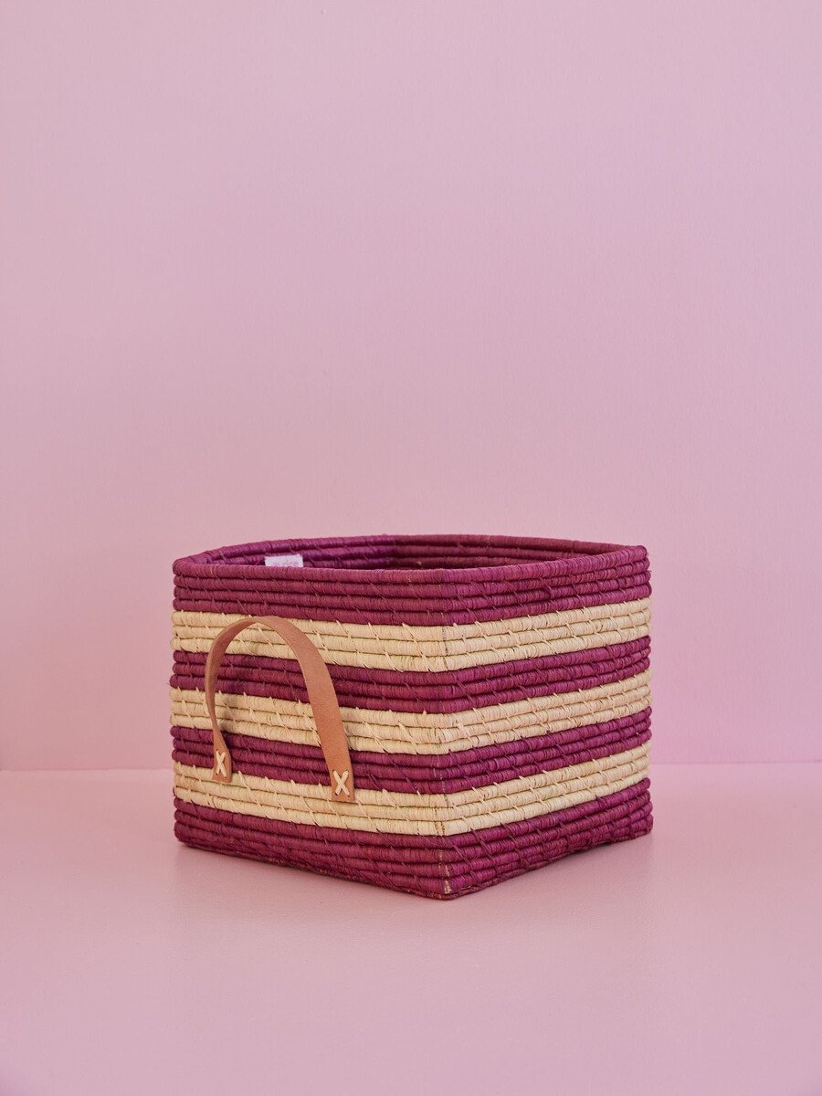 Rice Raffia Aufbewahrungskorb 30 cm Aubergine von Rice