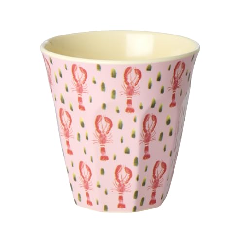 Rice Melaminbecher Blumen Pink Lobster Hummer Print Medium von Rice