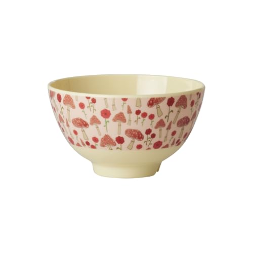 RICE klein Melamin Schüssel Kinderschüssel pink mit Happy Forest Print von RICE