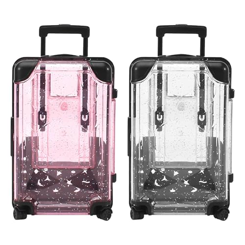 Riceel Mini Koffer Geschenkbox, 2 Stück Reise Geschenk Reisekoffer Miniatur 12.5x8x4.5cm Kreative Koffer Spardose Kreative Geschenkbox für Geld & Gutscheine Transparentes Weißes und Rosa Riceel Mini Koffer Geschenkbox, 2 Stück Reise Geschenk Reisekoffer Miniatur 12.5x8x4.5cm Kreative Koffer Spardose Kreative Geschenkbox für Geld & Gutscheine Transparentes Weißes und Rosa von Riceel