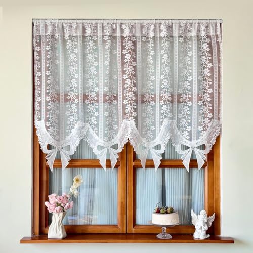 Ricemru Französische Scheibengardine Spitze Landhaus Modern Lang mit Reben Blumen Bistrogardine Transparent Weiß Spitzenvorhang Boho Romantisch Klein Fenstervorhang Türvorhang Trennvorhang Ricemru Französische Scheibengardine Spitze Landhaus Modern Lang mit Reben Blumen Bistrogardine Transparent Weiß Spitzenvorhang Boho Romantisch Klein Fenstervorhang Türvorhang Trennvorhang von Ricemru