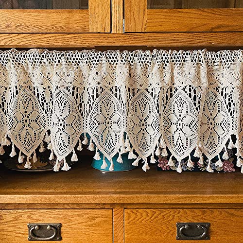 Ricemru Häkelborte Scheibengardine Kurzstore Landhausstil Vintage Gehäkelt Mandala Romantisch Bistrogardine Küche Kurz Halb Gardinen Fenster Türvorhang mit Quaste,120x68cm Ricemru Häkelborte Scheibengardine Kurzstore Landhausstil Vintage Gehäkelt Mandala Romantisch Bistrogardine Küche Kurz Halb Gardinen Fenster Türvorhang mit Quaste,120x68cm von Ricemru