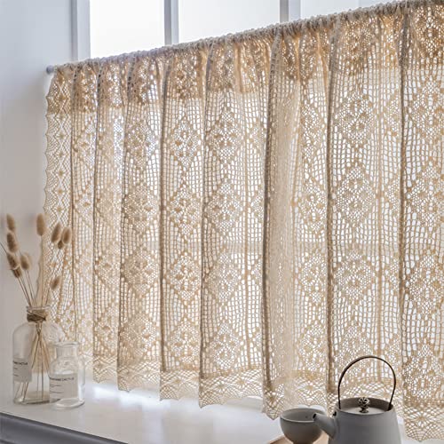 Ricemru Häkelgardine Scheibengardine Landhausstil Vintage mit Marokko Bistrovorhang Kurzstore Gardinen Häkel Boho Küche Kurz Kurzgardine Türvorhang Halblang,110x45cm Ricemru Häkelgardine Scheibengardine Landhausstil Vintage mit Marokko Bistrovorhang Kurzstore Gardinen Häkel Boho Küche Kurz Kurzgardine Türvorhang Halblang,110x45cm von Ricemru