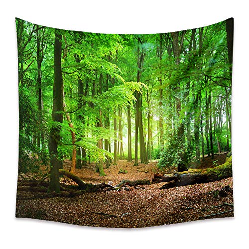 Ricemru Natur Wald Wandteppich Waldmotiv Grün Baum Wandtücher Forest Dschungel Wandbehang 3D Druck Tapestries Hanging Wanddeko Boho,230x180 von Ricemru