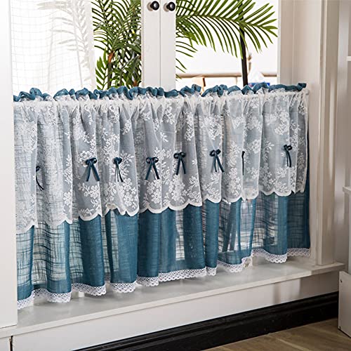 Ricemru Petrol Bistrogardinen Landhausstil Leinenoptik 90 Hoch mit Spitze Scheibengardine Halbtransparent Küche Kurz Kurzvorhänge Schlafzimmer Wohnzimmer,140x90 Ricemru Petrol Bistrogardinen Landhausstil Leinenoptik 90 Hoch mit Spitze Scheibengardine Halbtransparent Küche Kurz Kurzvorhänge Schlafzimmer Wohnzimmer,140x90 von Ricemru
