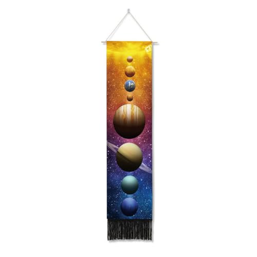 Ricemru Schmal Wandteppich Sonnensystem Planeten Weltall Universum Wandbehang Mysteriöser Galaxie Galaxy Meditation Yoga Mandala Wandtuch Tapestry Wandkunst Wanddekoration von Ricemru