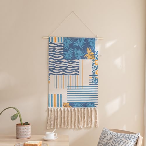Ricemru Schmaler Wandteppich Makramee Aesthetic Meer Blumen Welle Gewebt Boho Wandbehang Abstrakte Kunst Wandtuch Tapestry Tapisserie Wanddeko für Schlafzimmer Ricemru Schmaler Wandteppich Makramee Aesthetic Meer Blumen Welle Gewebt Boho Wandbehang Abstrakte Kunst Wandtuch Tapestry Tapisserie Wanddeko für Schlafzimmer von Ricemru