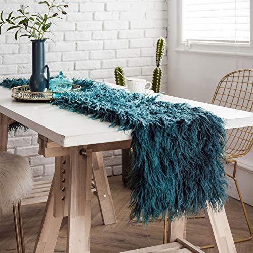 Ricemru Tischläufer Fell Petrol Flauschig 30x300 Tischband Lammfell Kunstfell Lang Haare Herbst Modern Tisch Läufer Home Decor für Hochzeit Party Weihnachten Ricemru Tischläufer Fell Petrol Flauschig 30x300 Tischband Lammfell Kunstfell Lang Haare Herbst Modern Tisch Läufer Home Decor für Hochzeit Party Weihnachten von Ricemru