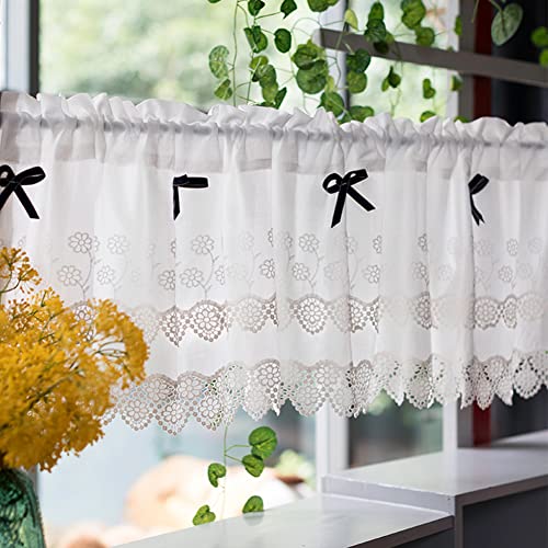 Ricemru Weiß Bistrogardine Landhausstil Vintage Shabby mit Häkelspitze Quasten Scheibengardine Küche Kurzgardinen Kurzstores Gardinen Halbe Fenster Vorhänge 1 Stück,200x40cm Ricemru Weiß Bistrogardine Landhausstil Vintage Shabby mit Häkelspitze Quasten Scheibengardine Küche Kurzgardinen Kurzstores Gardinen Halbe Fenster Vorhänge 1 Stück,200x40cm von Ricemru