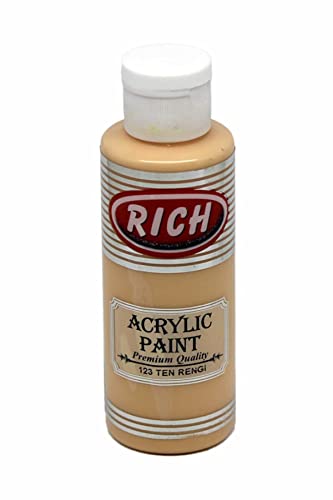 Rich Master Acrylfarbe 120 ml, Hochwertige, Geruchslose, Wasserbasierte Acrylfarbe mit Hoher Deckkraft, Schnell Trocknend und Ideal für Künstler, Hobbyprojekte und Dekorationen, Hautfarbe Rich Master Acrylfarbe 120 ml, Hochwertige, Geruchslose, Wasserbasierte Acrylfarbe mit Hoher Deckkraft, Schnell Trocknend und Ideal für Künstler, Hobbyprojekte und Dekorationen, Hautfarbe von Rich