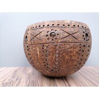 Kokosnussschalen-Kerzenhalter 3Er-Set | Kokosnuss Kerzenhalter |Kerzenschalen Aus Kokosnussschale Teelicht Handgemachte Set von RichSummer