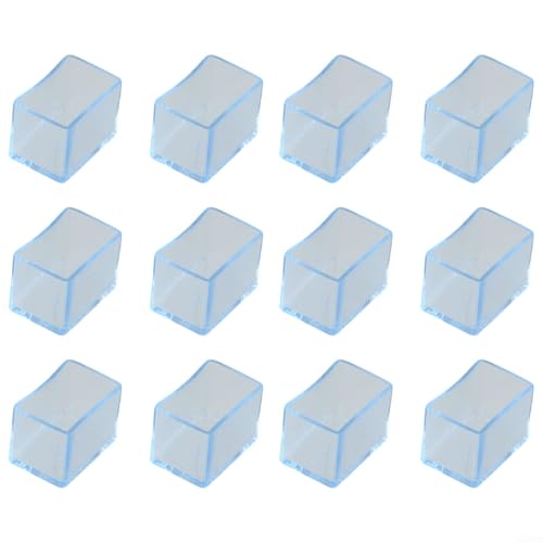 12 Stück PVC rechteckige Stuhlfußbezüge, rutschfeste Bodenschoner für Tische und Stühle, reduziert Lärm (20 x 30 mm) von RichVibe