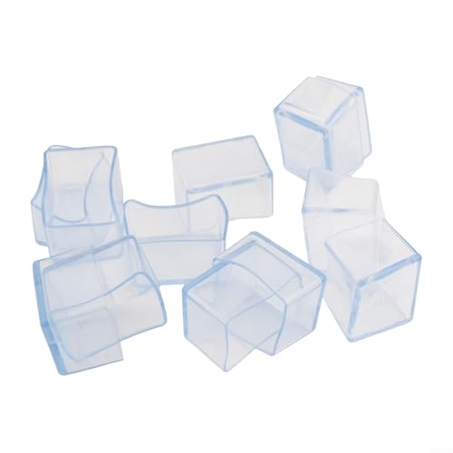 12 Stück PVC rechteckige Stuhlfußbezüge, rutschfeste Bodenschoner für Tische und Stühle, reduziert Lärm (30 x 40 mm) von RichVibe