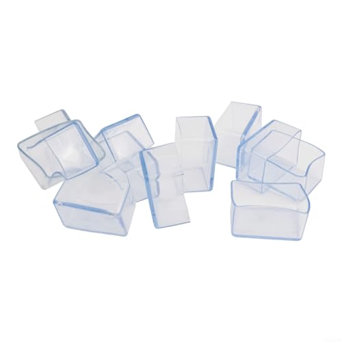 12 Stück PVC rechteckige Stuhlfußbezüge, rutschfeste Bodenschoner für Tische und Stühle, reduziert Lärm (40 x 60 mm) von RichVibe
