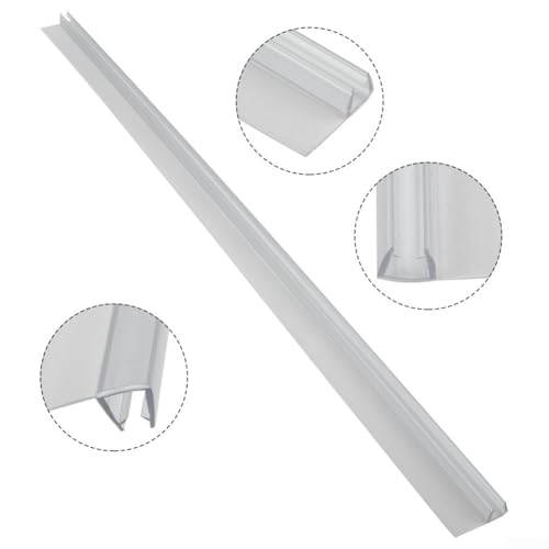 2 Stück 0 5 m PVC-Wasserhaltestreifen in F-Form, seitlich montiert für rahmenlose Glastüren, flexibel und wasserdicht mit starker Belastbarkeit und guten Anti-Aging-Eigenschaften (8 mm) von RichVibe