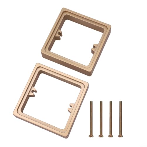 2 Stück Einzelsteckdose Abstandshalter Set für 1-Gang quadratische elektrische Box, 20 mm tiefer Verlängerungsrahmen mit Schrauben für flache Steckdoseninstallation (Gold) von RichVibe
