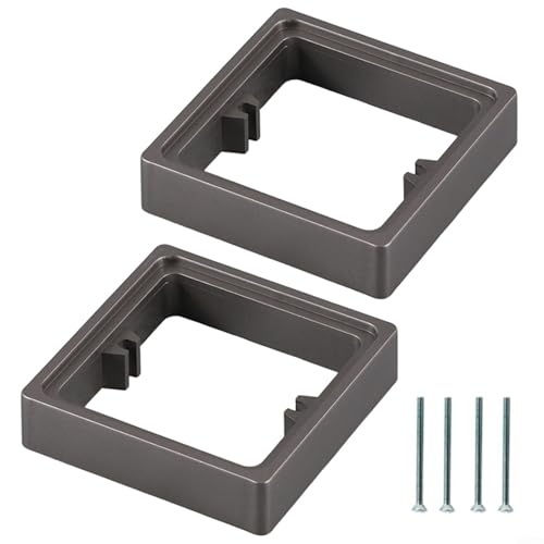 2 Stück Einzelsteckdose Abstandshalter Set für 1-Gang quadratische elektrische Box, 20 mm tiefer Verlängerungsrahmen mit Schrauben für flache Steckdoseninstallation (grau) von RichVibe