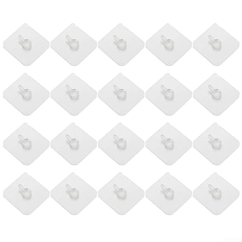 250 Wandhaken zum Aufhängen von Bilderrahmen und Uhren mit nahtlosem Design, Tragfähigkeit 5 kg, PVC-Material geeignet für verschiedene glatte Oberflächen, kein Bohren oder Nageln (20 Stück) von RichVibe