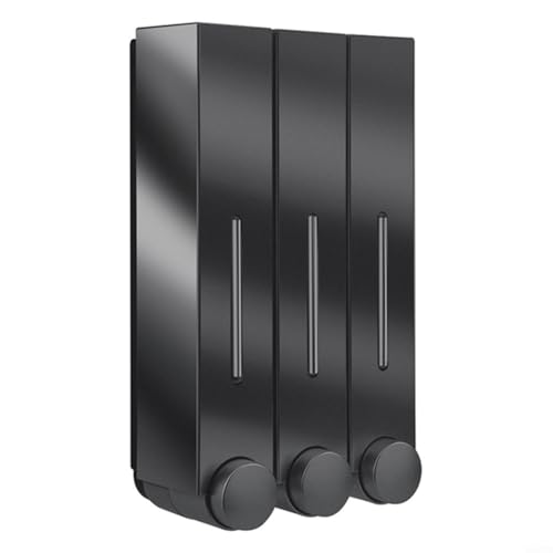 420 ml Seifenspender zur Wandmontage, hitzebeständiger Kunststoff für Badezimmer, Küche, Hotel, Fitnessstudio (schwarzes Dreifach) von RichVibe