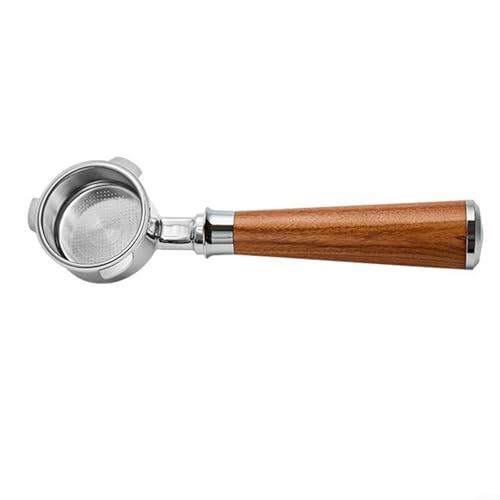 51 mm Kaffee-Siebträger mit bodenlosem Design und Holzgriff, perfekt für Espresso-Brauen (hellbraun) von RichVibe