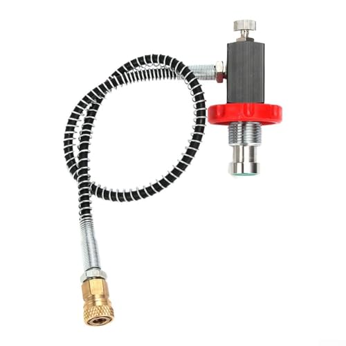 6000 psi 40 MPa G58 DIN-Adapter Tauchfüllregler Druckschlauch zur Verwendung mit Tauchpumpe und Tankladesystemen (rotes Handrad) von RichVibe
