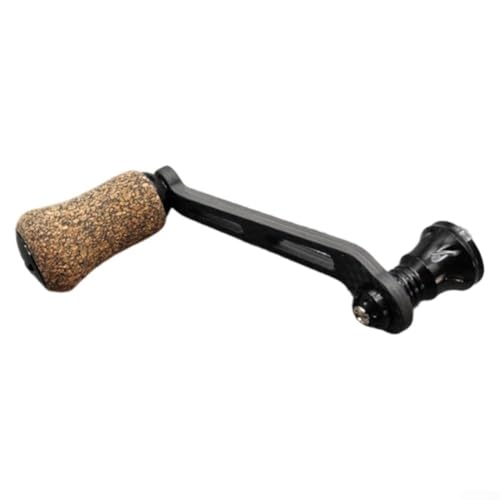 70 mm einzelner Wippgriff mit rundem Knauf und Gummi-Korkgriffschraube, kompatibel mit Daiwa-Rollen für Fuego und Salamandura-Modelle (schwarz) von RichVibe