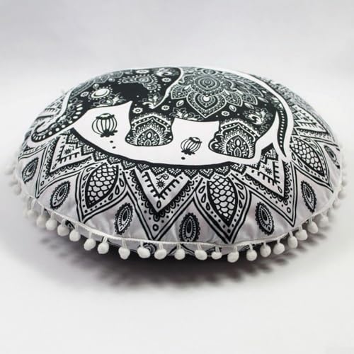 Ästhetische Attraktivität mit diesem 43 cm großen, runden gemusterten Kissenbezug, geeignet für mehrere Anwendungen (#6) von RichVibe