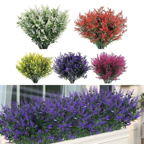 Ästhetische Attraktivität verwandelt Räume mit unserem Bündel-Set mit 8 dekorativen Kunstblumenarrangements (weiß) von RichVibe