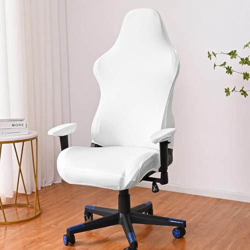 Büro-Gaming-Stuhl-Sitzbezug mit elastischem Material, Stretchschutz für Computerstuhlsitze und Armlehnen zu Hause oder im Büro (weiß) von RichVibe