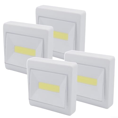 COB-LED-Wandleuchte, batteriebetrieben, kabellos, mit magnetischer Halterung, für Schrank, Flur, Camping, Werkzeugaufbewahrung, 4 Stück von RichVibe
