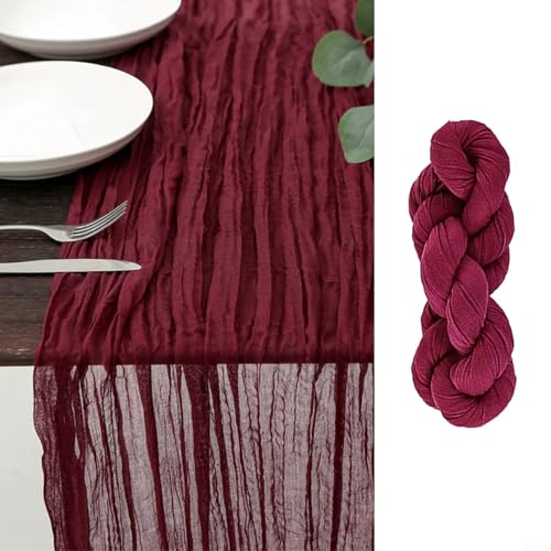Cascading Cheesecloth Event Decor at Dimensions of 27 12.7 x 406.4 cm Enhancing Your Celebrations (Wine Red) von RichVibe