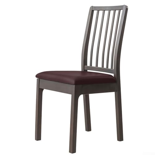 Esszimmerstuhlhusse mit elastischen Bändern aus wasserdichtem PU-Leder für einfache Pflege (Kaffee) von RichVibe