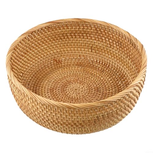 Gewebter Rattan-Obst-Organizer mit handwerklichem Touch, perfekte Ergänzung für jeden Raum (groß 26 x 11 cm) von RichVibe