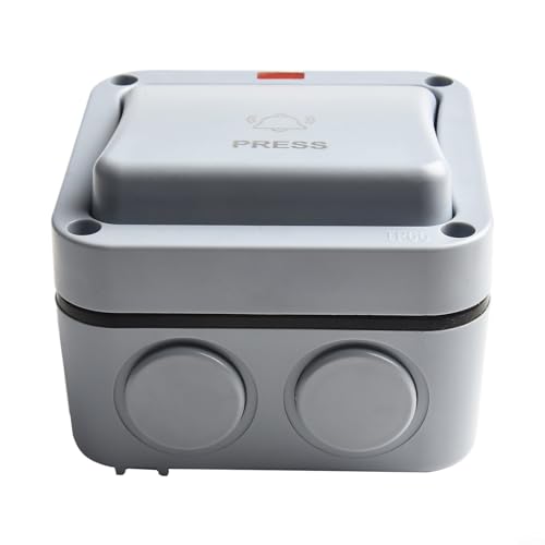 IP66 Wasserdichter und staubdichter Knopfschalter für Türklingel, 220V 250V, aus widerstandsfähigem Kunststoff, perfekt für Außeneinstellungen IP66 Wasserdichter und staubdichter Knopfschalter für Türklingel, 220V 250V, aus widerstandsfähigem Kunststoff, perfekt für Außeneinstellungen von RichVibe