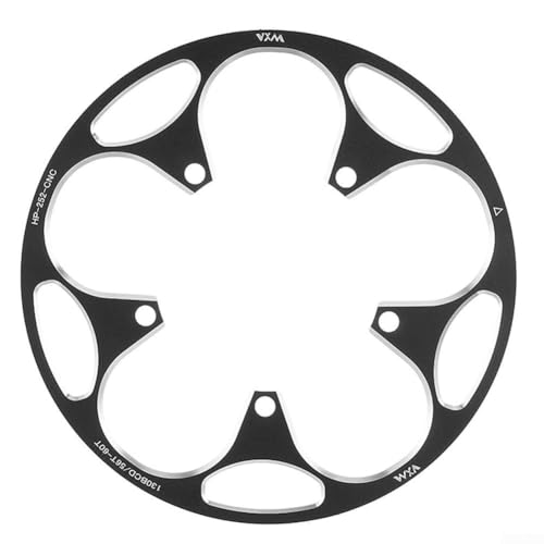 Kettenschutz für Radfahrrad, 130 BCD-Kettenschutz, Kurbelplatte mit hohlem Design und hochfester Aluminiumlegierung (56T-60T schwarz) von RichVibe