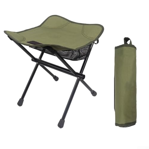 Leichter Outdoor-Hocker mit Aufbewahrungstasche, ideal für Camping und Skizzieren (Armeegrün) von RichVibe