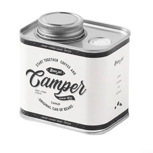 Luftdichte Kaffee- und Tee-Vorratsdose, 150 g Fassungsvermögen, mit versiegeltem Deckel, Weißblech-Konstruktion, bewahrt Geschmack und Frische für Küche oder Außenbereich (B) von RichVibe