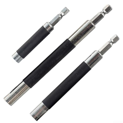 Magnetisches Schraubendreherführungs-Set, 6 Stück, verstellbare Länge, Bithalter für verschiedene Aufgaben (3 Stück) von RichVibe