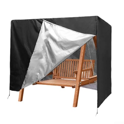 Outdoor Patio Swing Cover für Garten 3-Sitzer Sitz, 210D Oxford-Gewebe mit wetterfestem Design und mehreren Sicherungsfunktionen für sicheren Sitz (schwarz) von RichVibe
