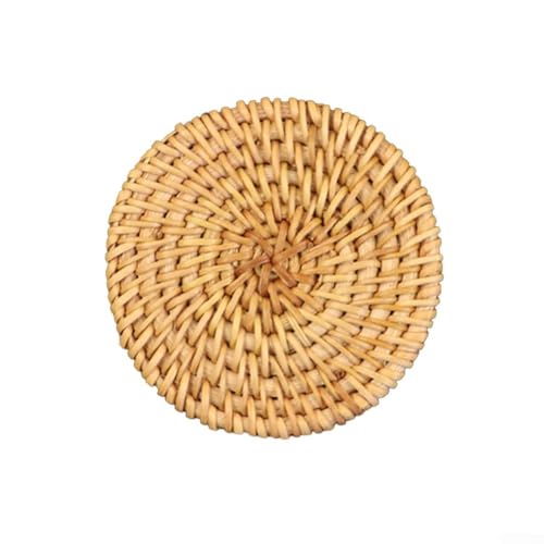 Rattan-Untersetzer, Wärmedämmungspads für den Tischgebrauch, elegante Stroh-Tischsets für alle Anlässe (10 cm) von RichVibe