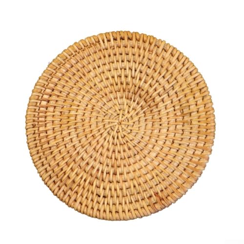 Rattan-Untersetzer, Wärmedämmungspads für den Tischgebrauch, elegante Stroh-Tischsets für alle Anlässe (13 cm) von RichVibe