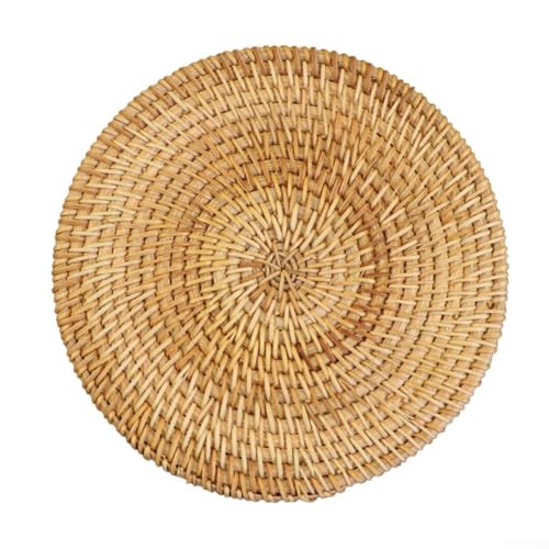 Rattan-Untersetzer, Wärmedämmungspads für den Tischgebrauch, elegante Stroh-Tischsets für alle Anlässe (18 cm) von RichVibe