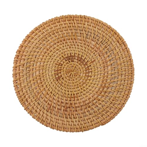 Rattan-Untersetzer, Wärmedämmungspads für den Tischgebrauch, elegante Stroh-Tischsets für alle Anlässe (20 cm) von RichVibe