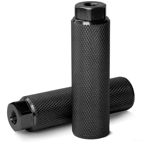 RichVibe Fahrrad-Fußrasten, 100 mm, Aluminiumlegierung, gerändelt, rutschfestes Design, passend für 3/8-Zoll-Achsen für Mountainbikes, Rennräder, mehrere Farben (schwarz) von RichVibe