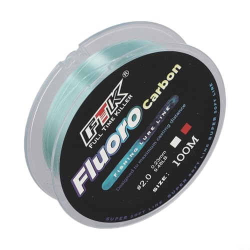 RichVibe Fluorocarbon Angelschnur 100 m mit Kohlefaser-Vorfach, weiche, transparente Schnur bietet verbesserte Festigkeit und reibungslose Handhabung für alle Angeltechniken (2 - 0,23 mm - 4,3 kg von RichVibe