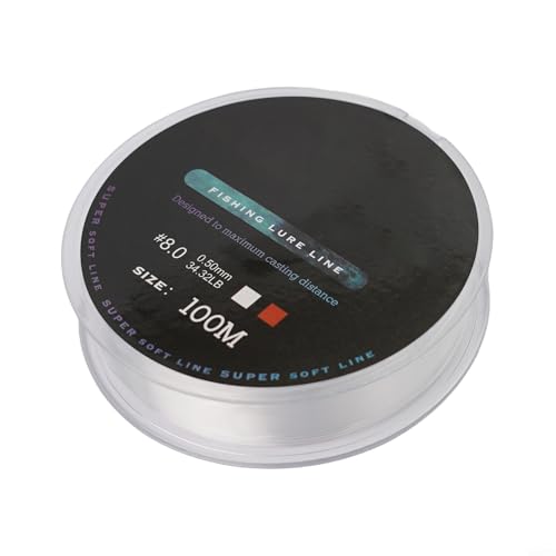 RichVibe Fluorocarbon Angelschnur 100 m mit Kohlefaservorfach, weiche, transparente Schnur bietet verbesserte Festigkeit und reibungslose Handhabung für alle Angeltechniken (8 - 0,50 mm - 15,6 kg weiß von RichVibe