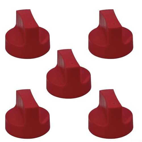 RichVibe Set mit 5 langlebigen 50 mm Knöpfen, perfekt für Gasherd zur Kochkontrolle (rot) von RichVibe